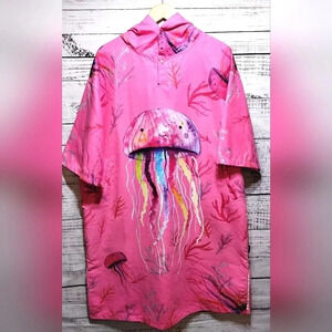HiTurbo Jellyfish‎ Pink Colorful Beach Poncho One Size